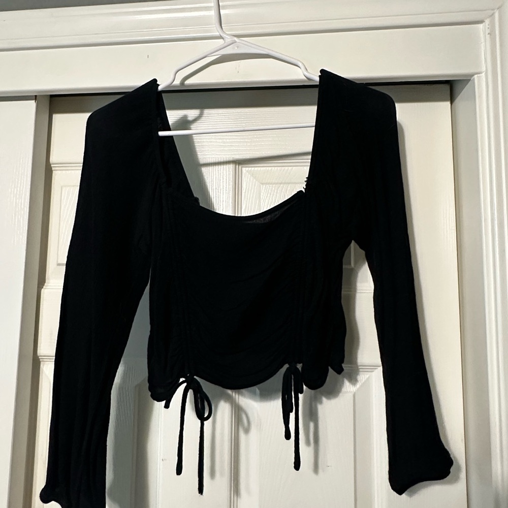 Elegant Black Long Sleeve Women's Top